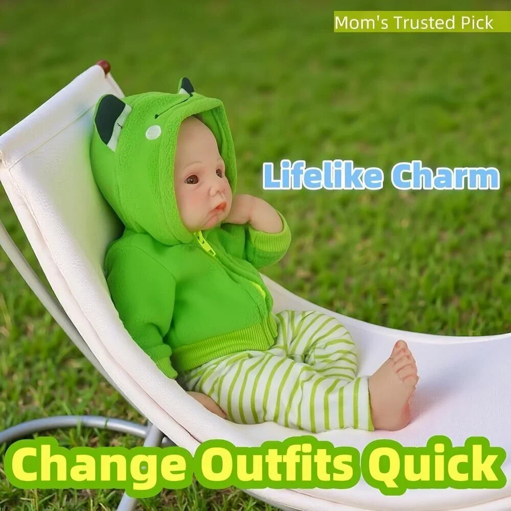 🆕17 Inch Realistic Full Silicone Lifelike Reborn Baby Doll Girl With Open Eyes